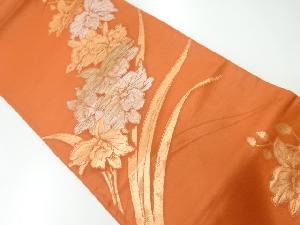 アンティーク　草花模様織出し袋帯（材料）